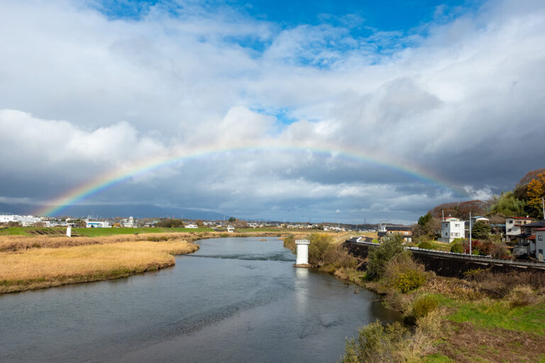 阿武隈川と虹の橋